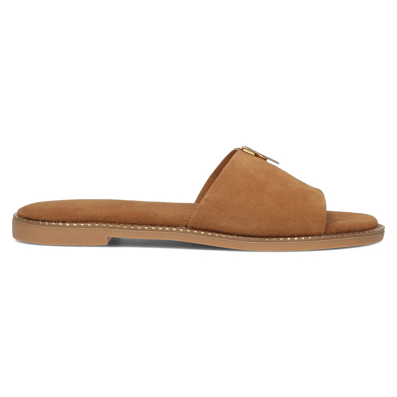Papuci de piele Filippo LH-200 Camel maro