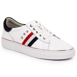 Pantofi din piele adidași Vinceza W JAN87 alb