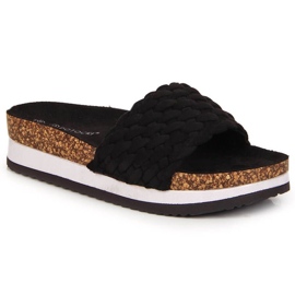 Papuci pe platforma Potocki W WOL66A negru