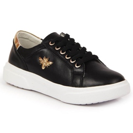 Pantofi din piele pe platforma Vinceza W JAN119A negru