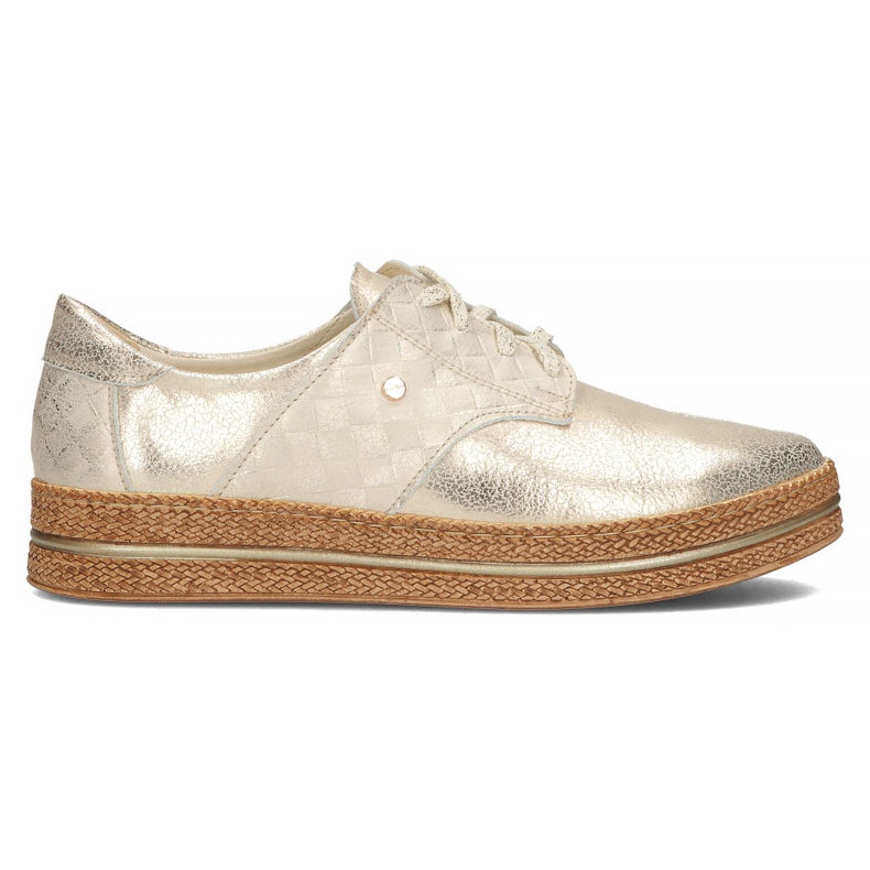 Pantofi din piele Filippo 10123 gold de aur