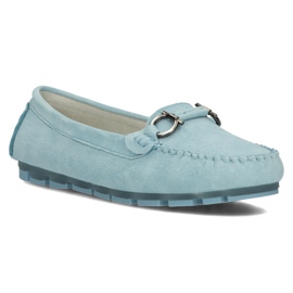 Mocasini din piele Filippo DP3613 / 22 Bl albastru