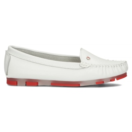 Mocasini din piele Filippo DP2037 / 22 Wh Rd alb