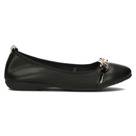 Balerini din piele Filippo DP3709 / 22 Bk negru