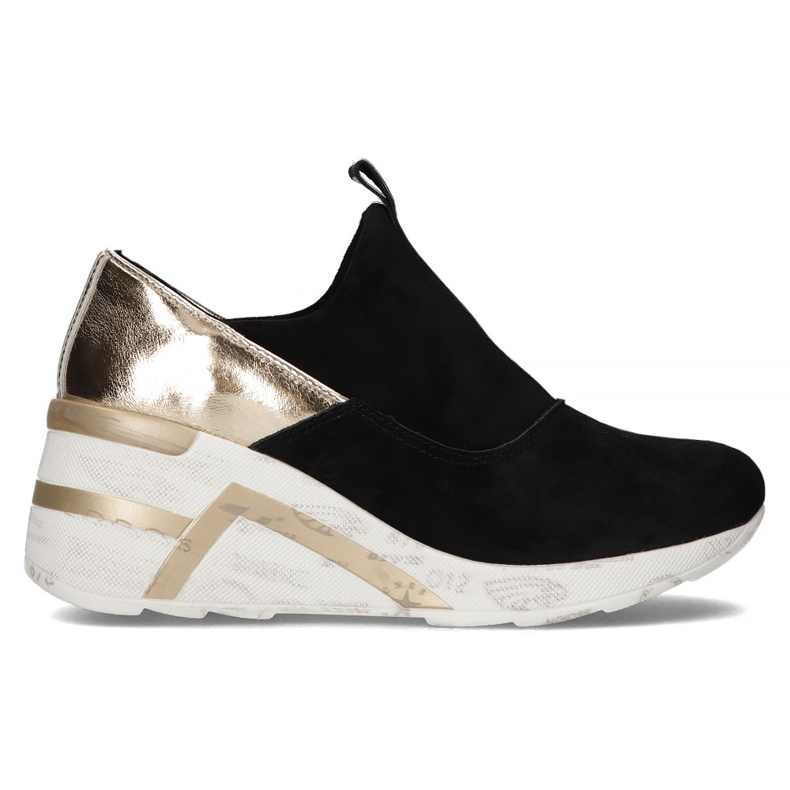 Tenisi din piele Filippo DP3652 / 22 Bk negri negru de aur