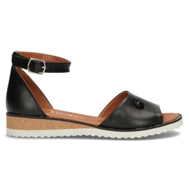 Sandale din piele Filippo DS3914 / 22 Bk negru