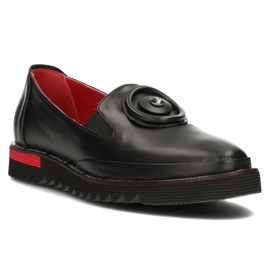 Pantofi din piele Filippo DP3915 / 22 Bk negru