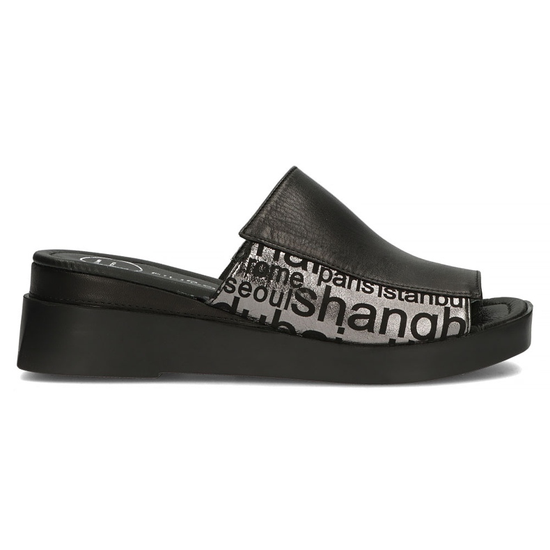 Papuci din piele Filippo DK3921 / 22 Bk negru