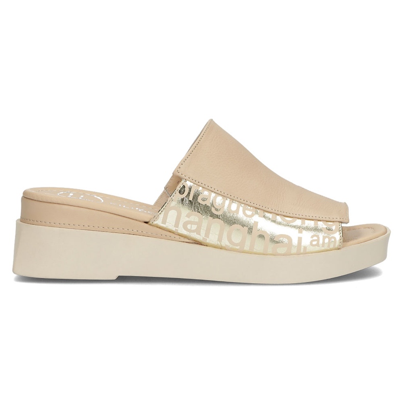 Papuci din piele Filippo DK3921 / 22 Be bej