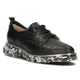 Pantofi din piele Filippo DP3918 / 2022 Bk negru