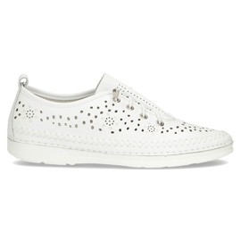 Pantofi din piele Filippo DP2135 / 21 Wh alb