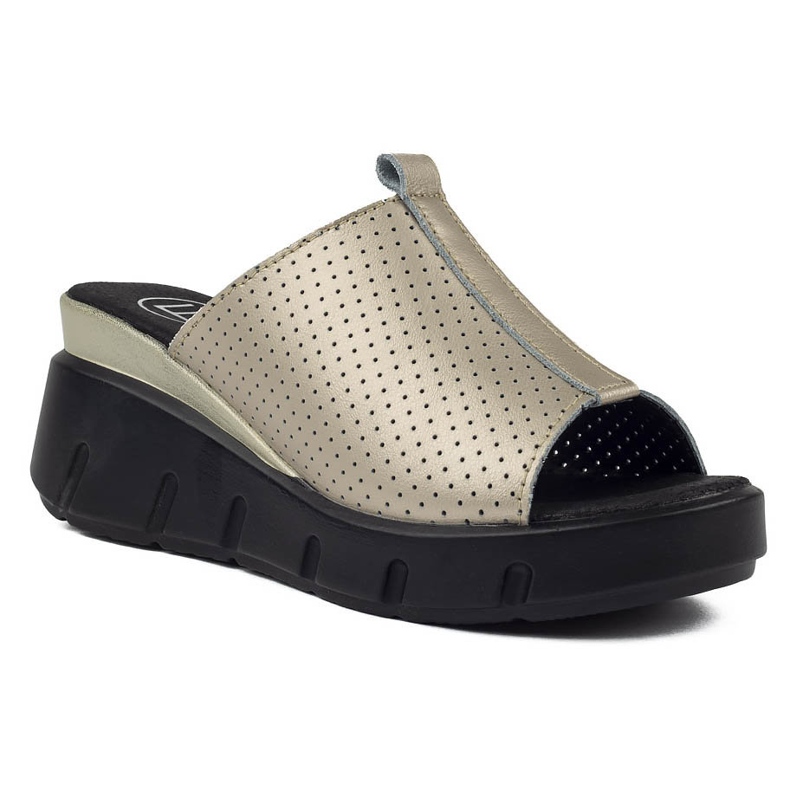 Papuci de piele Filippo DK3594 / 22 Go golden de aur