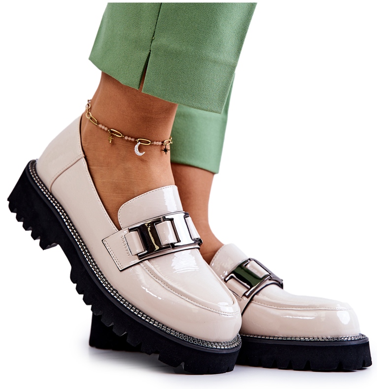 S.Barski Pantofi Piele Lacuita Bej Deschis Corine