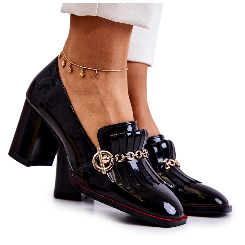 S.Barski Pumps Jenice negri la modă lăcuți negru