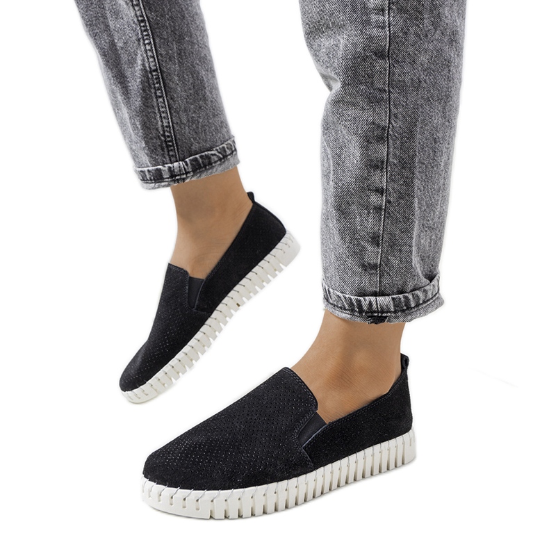 Tenisi Madiha din piele neagra negru