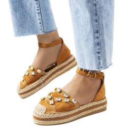 Espadrile maro cu zirconiu Dide Espadrile maro cu zirconiu Dide