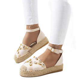 Espadrile bej cu zirconiu Dide Espadrile bej cu zirconiu Dide