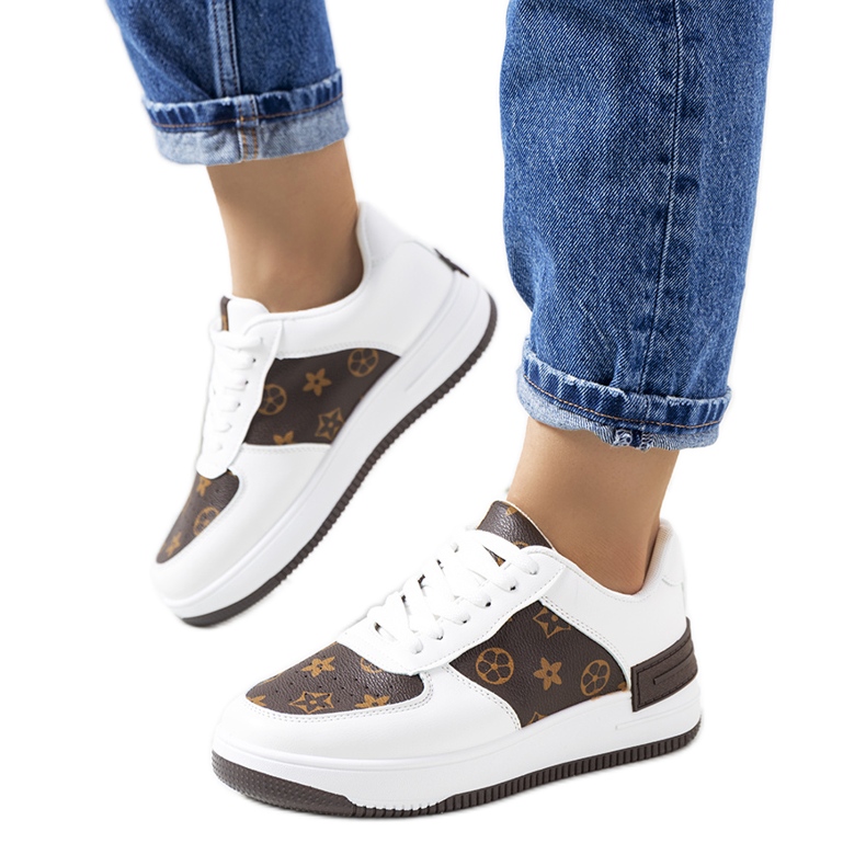 BM Adidași de damă Djenna albi și maro galben BM Adidași de damă Djenna albi și maro galben