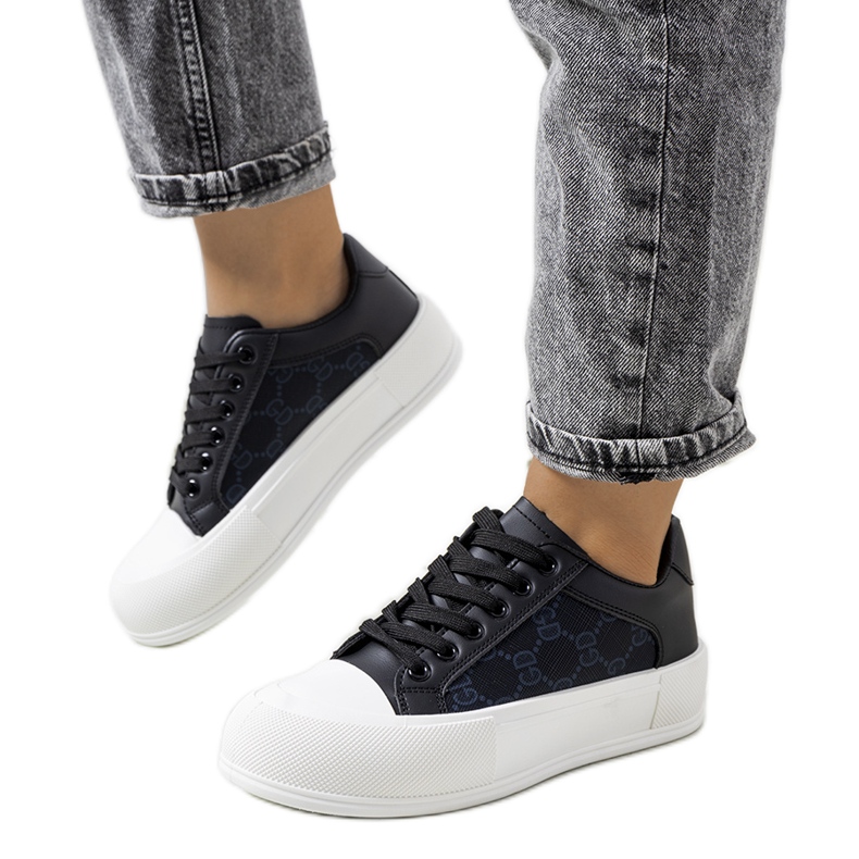 Tenisi negri pe platforma Birkett negru