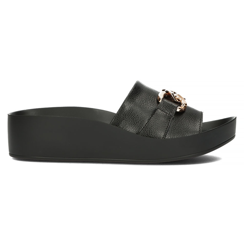 Papuci de piele Filippo DK3590 / 22 Bk negru