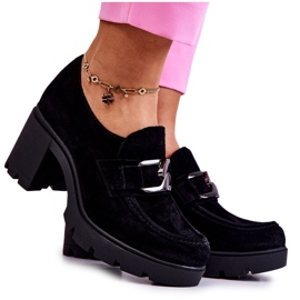 PL5 Pantofi eleganți pe un stâlp cu un decor Black Harmell închis negru PL5 Pantofi eleganți pe un stâlp cu un decor Black Harmell închis negru