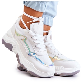 PG1 Tenisi albi de damă Callisto strălucitori PG1 Tenisi albi de damă Callisto strălucitori