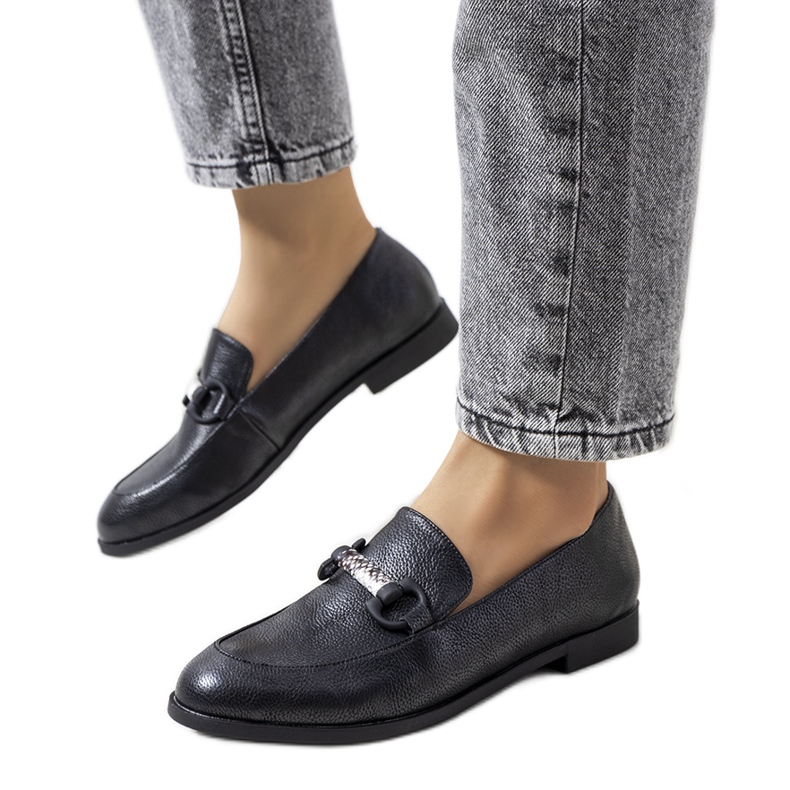 Pantofi din piele neagra de la Prins negru