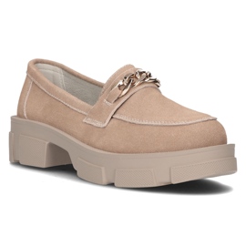 Pantofi din piele Filippo DP3221 / 21 Be beige bej