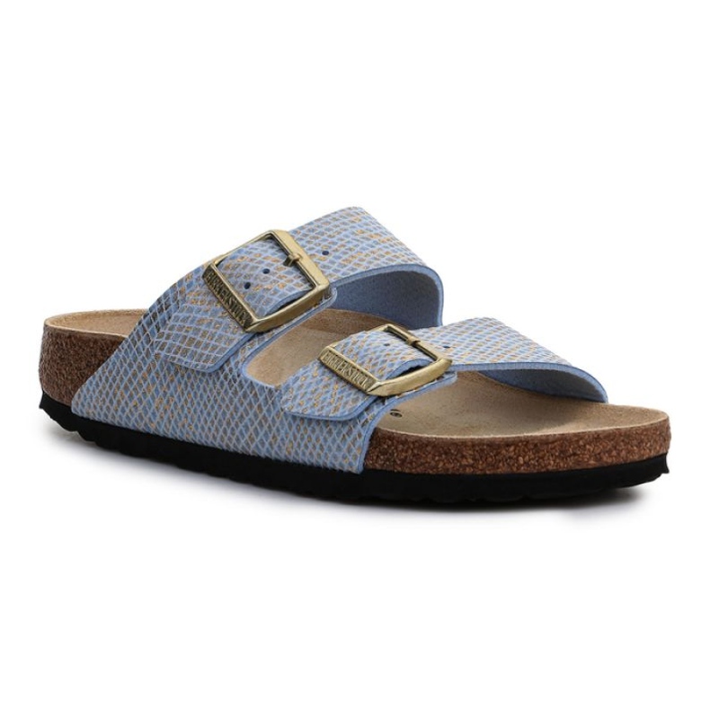 Birkenstock Arizona Shiny Python Dusty Blue W 1021463 albastru