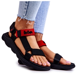 Sandale sport de damă Lee Cooper LCW-22-34-0954L Negru-Roșu roşu