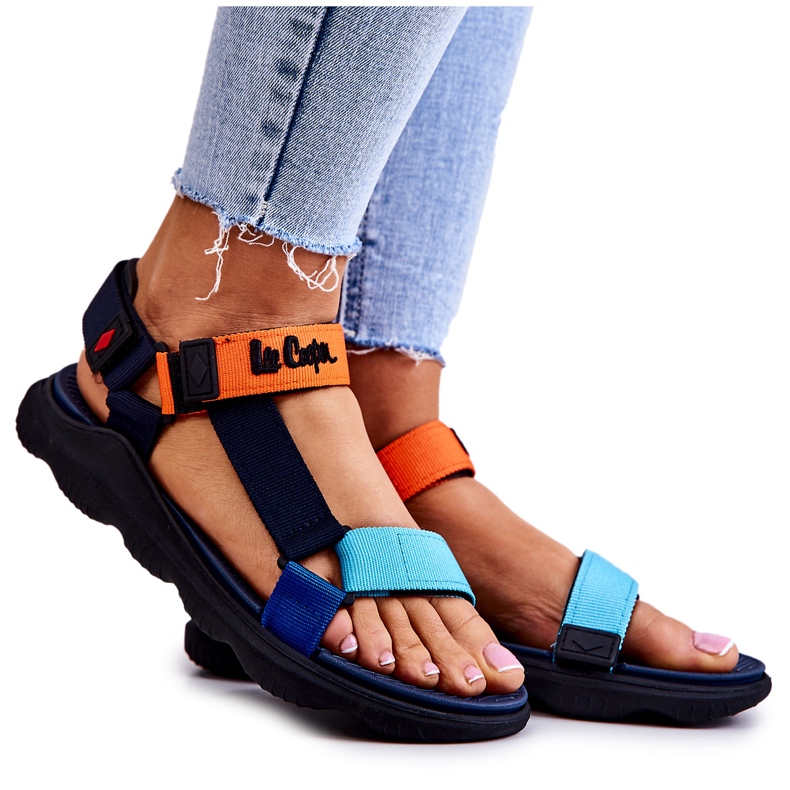 Sandale sport dama Lee Cooper LCW-22-34-0953L Multicolor albastru marin albastru portocale