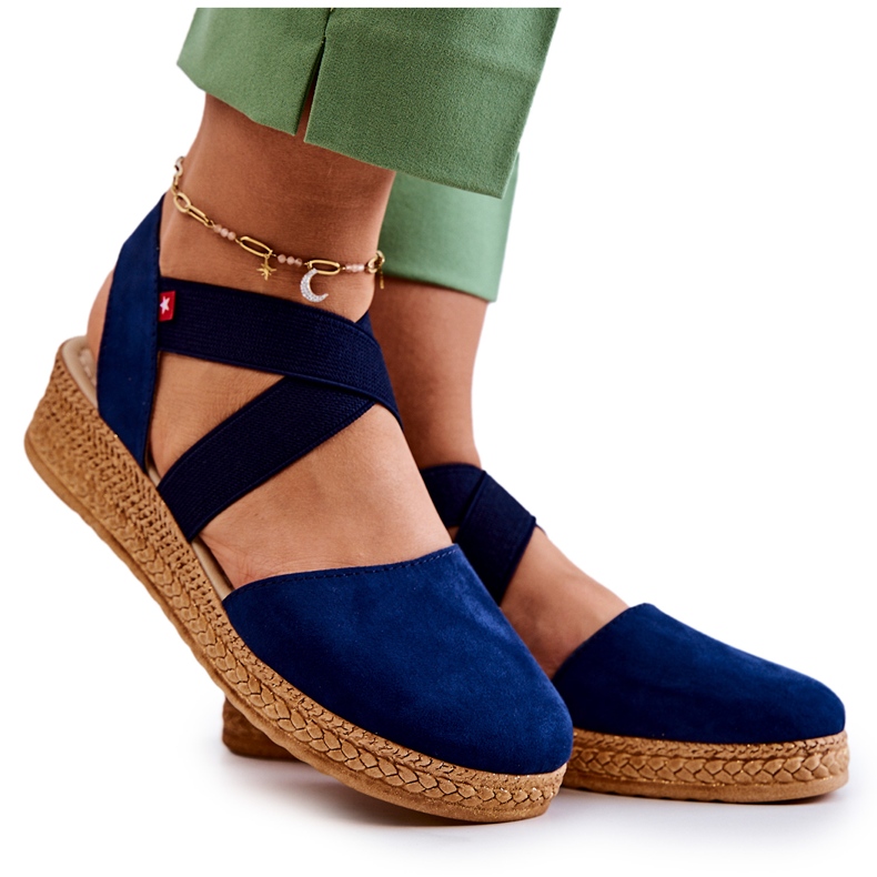 Espadrile din piele intoarsa dama Big Star JJ276037 Bleumarin albastru