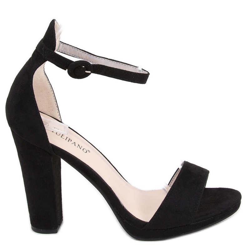 Ficaria Sandale negre cu toc negru