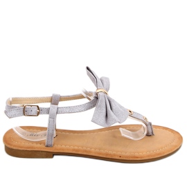 Flip-flops cu fundita Megi Silver gri