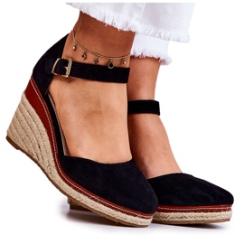 PS1 Espadrile negre de damă pe pane Tamarill negru