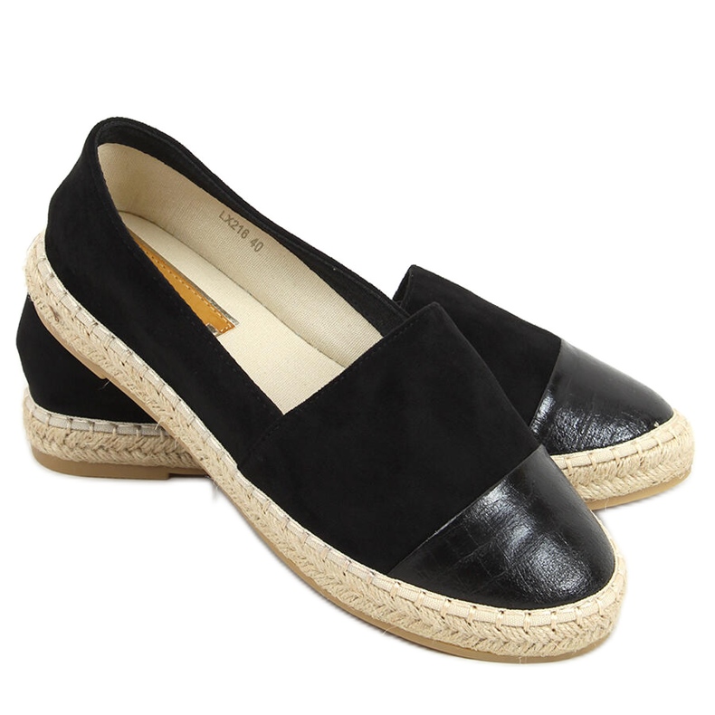 Espadrile de damă moale negru