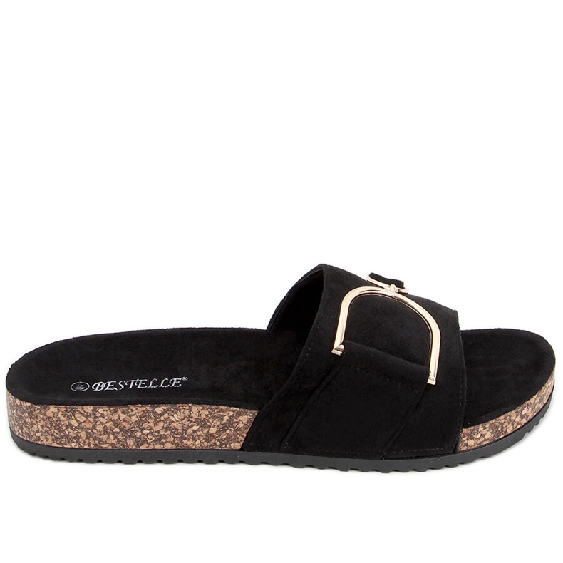 Tara Papuci cu talpă din plută neagră negru