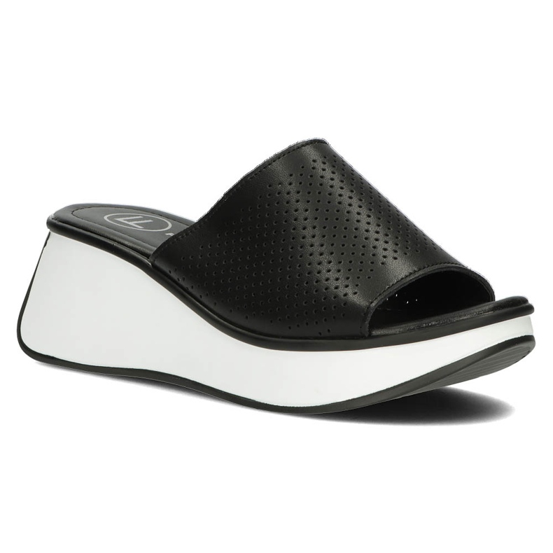 Papuci de piele Filippo DK3614 / 22 Bk negru