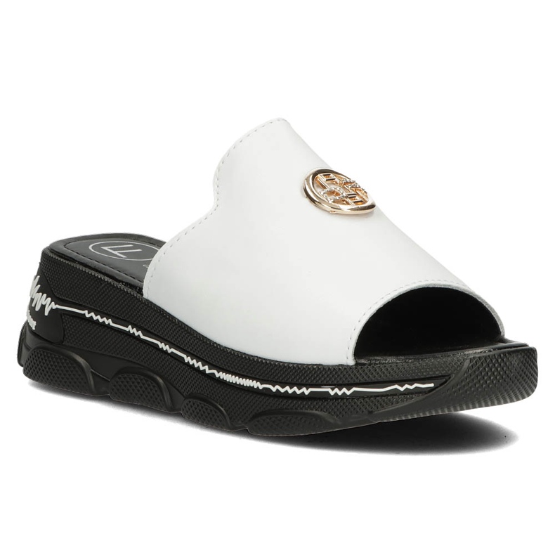 Papuci de piele Filippo DK3872 / 22 Wh alb