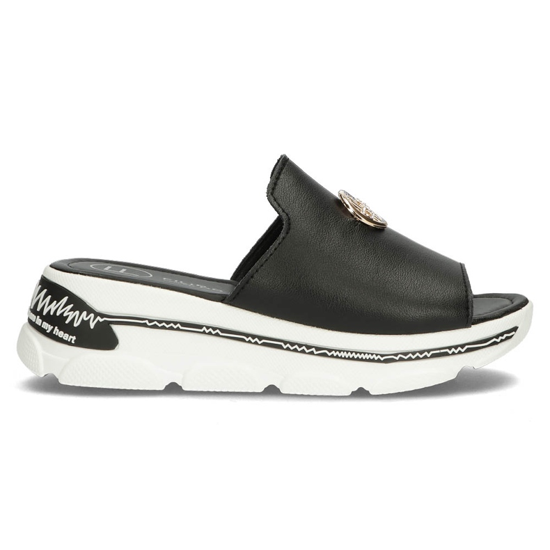 Papuci de piele Filippo DK3872 / 22 Bk negru
