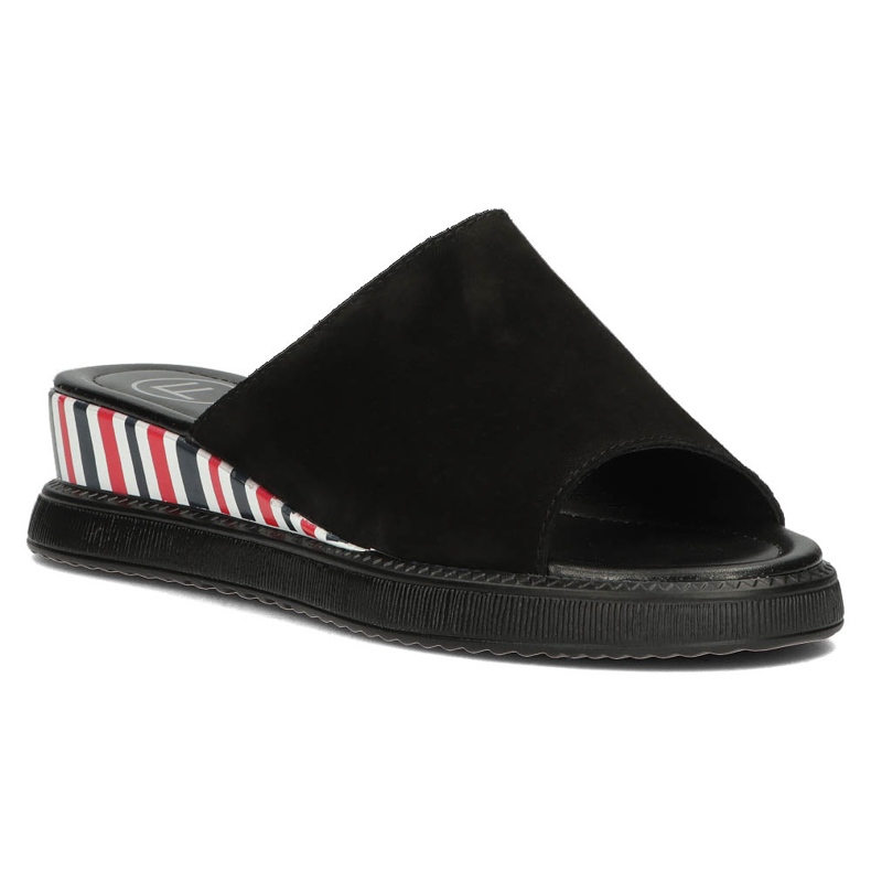 Papuci de piele Filippo DK3615 / 22 Bk negru