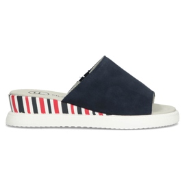 Papuci de piele Filippo DK3615 / 22 Nv bleumarin albastru marin Papuci de piele Filippo DK3615 / 22 Nv bleumarin albastru marin