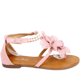 Sandale cu perle Debby Pink roz Sandale cu perle Debby Pink roz