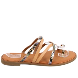 Papuci de dama Nigella Beige bej multicolor