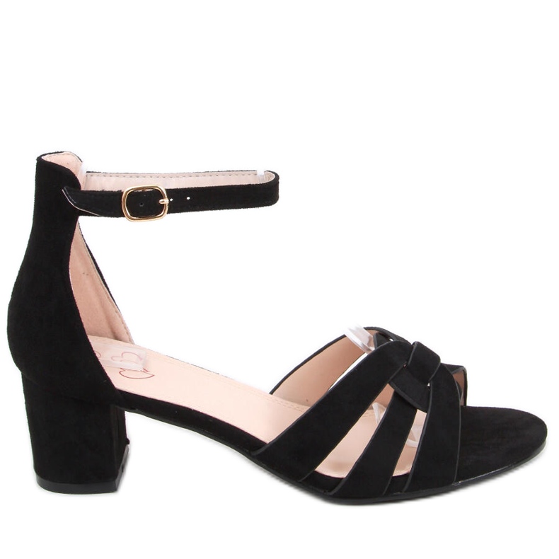 Avium Sandale negre cu toc negru Avium Sandale negre cu toc negru