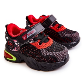 PJ2 Pantofi Sport Copii Cu Velcro Negru-Roșu Lillo PJ2 Pantofi Sport Copii Cu Velcro Negru-Roșu Lillo