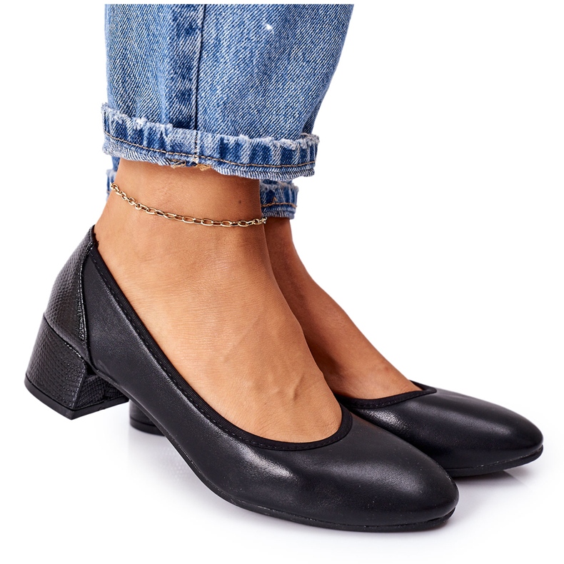 S.Barski Pompe din piele S. Barski 20-L1 Negru