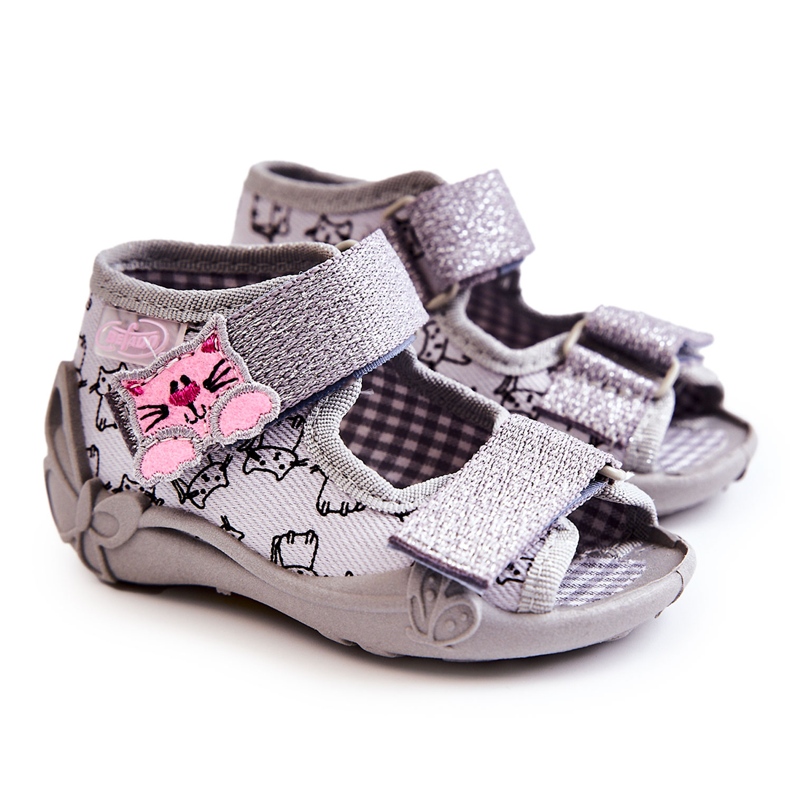 BEFADO S.A. Sandale Papuci Befado Velcro Cats 242P102 Gri
