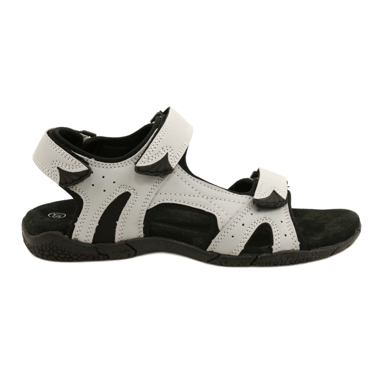 Sandale American Club HL53 / 22 cu inserție din piele LT.Grey gri Sandale American Club HL53 / 22 cu inserție din piele LT.Grey gri