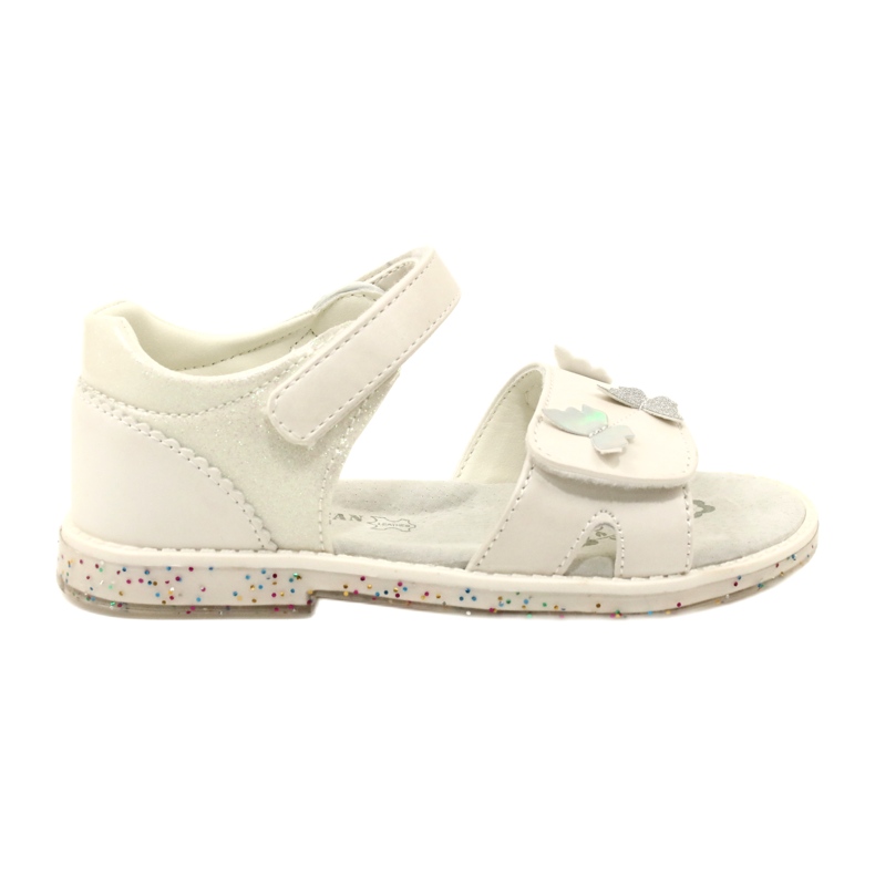 Sandale Velcro pentru fete în Butterflies American Club XD58/22 White alb